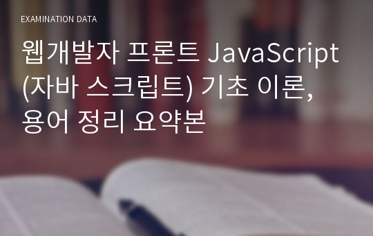 웹개발자 프론트 JavaScript(자바 스크립트) 기초 이론, 용어 정리 요약본