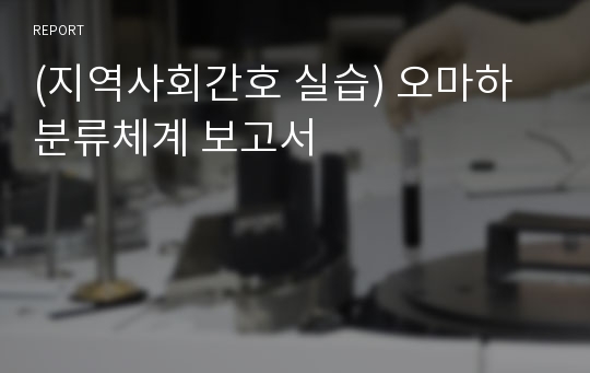 (지역사회간호 실습) 오마하 분류체계 보고서