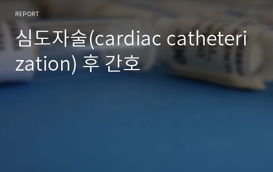 심도자술(cardiac catheterization) 후 간호