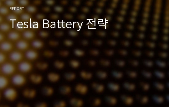 Tesla Battery 전략