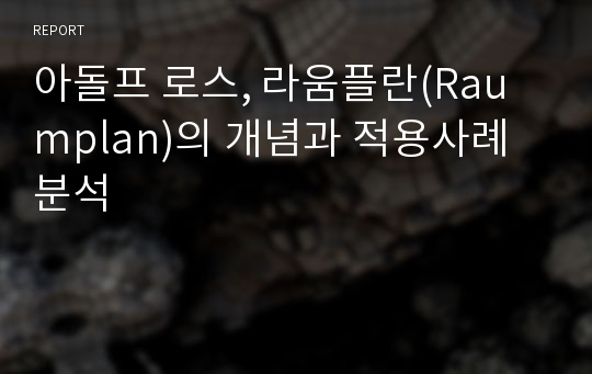 아돌프 로스, 라움플란(Raumplan)의 개념과 적용사례분석