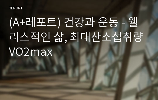 (A+레포트) 건강과 운동 - 웰리스적인 삶, 최대산소섭취량VO2max