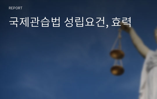 국제관습법 성립요건, 효력