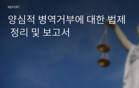 양심적 병역거부에 대한 법제 정리 및 보고서