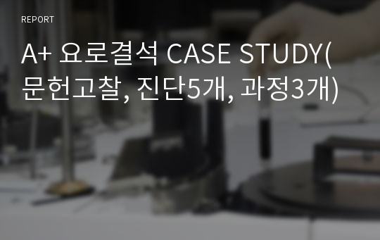 A+ 요로결석 CASE STUDY(문헌고찰, 진단5개, 과정3개)