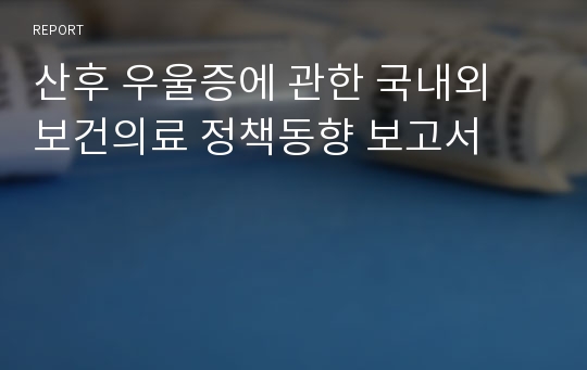 여성간호학 산후우울증 정책 보고서