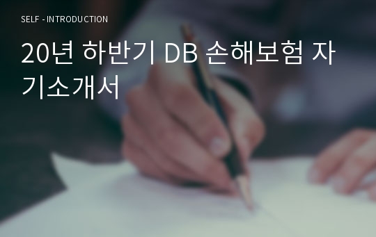 20년 하반기 DB 손해보험 자기소개서