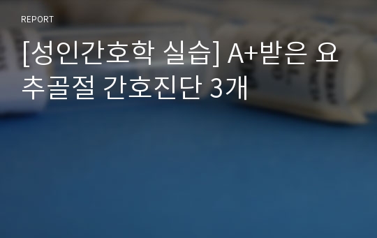 [성인간호학 실습] A+받은 요추골절 간호진단 3개