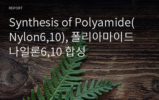 Synthesis of Polyamide(Nylon6,10), 폴리아마이드 나일론6,10 합성