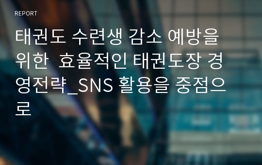 태권도 수련생 감소 예방을 위한  효율적인 태권도장 경영전략_SNS 활용을 중점으로