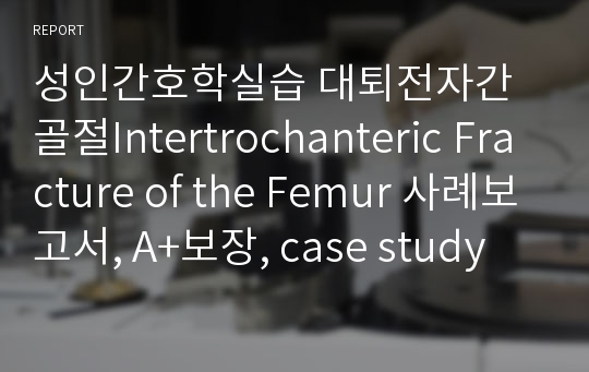 성인간호학실습 대퇴전자간골절Intertrochanteric Fracture of the Femur 사례보고서, A+보장, case study