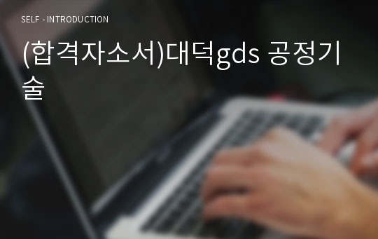 (합격자소서)대덕gds 공정기술