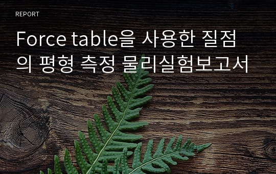 Force table을 사용한 질점의 평형 측정 물리실험보고서