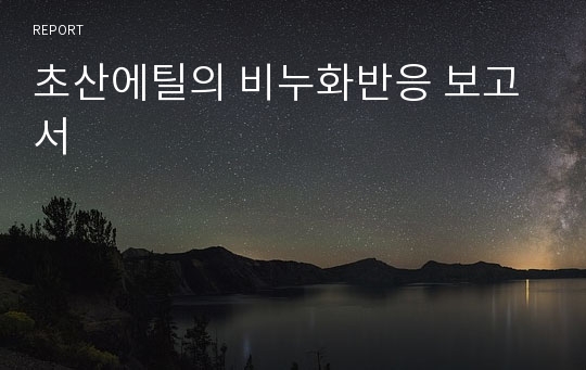 초산에틸의 비누화반응 보고서