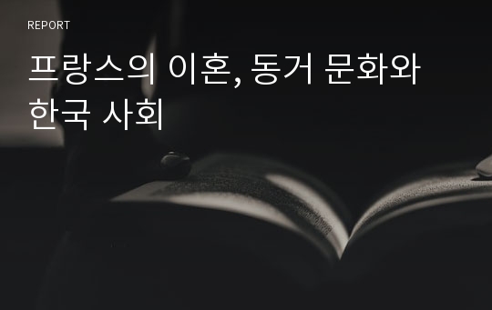 프랑스의 이혼, 동거 문화와 한국 사회