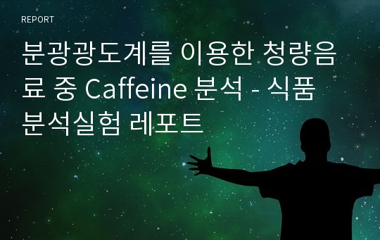 분광광도계를 이용한 청량음료 중 Caffeine 분석 - 식품분석실험 레포트