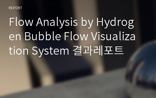 Flow Analysis by Hydrogen Bubble Flow Visualization System 결과레포트