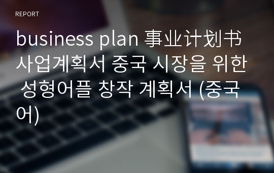 business plan 事业计划书 사업계획서 중국 시장을 위한 성형어플 창작 계획서 (중국어)