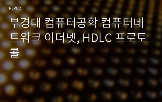 부경대 컴퓨터공학 컴퓨터네트워크 이더넷, HDLC 프로토콜