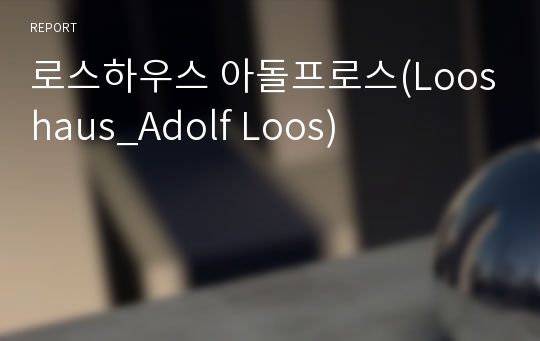 로스하우스 아돌프로스(Looshaus_Adolf Loos)