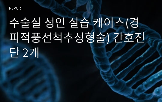 수술실 성인 실습 케이스(경피적풍선척추성형술) 간호진단 2개