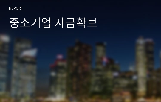 중소기업 자금확보