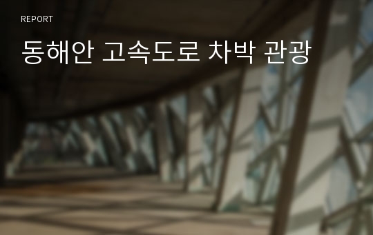 동해안 고속도로 차박 관광