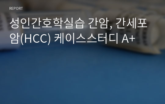 성인간호학실습 간암, 간세포암(HCC) 케이스스터디 A+