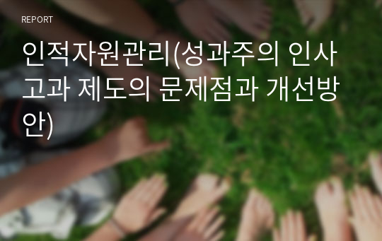 인적자원관리(성과주의 인사고과 제도의 문제점과 개선방안)