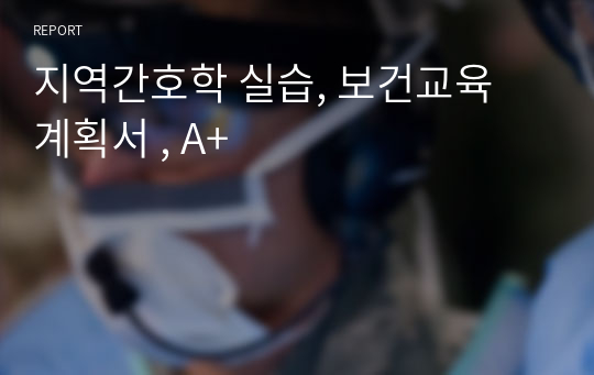 지역간호학 실습, 보건교육 계획서 , A+