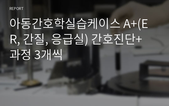 아동간호학실습케이스 A+(ER, 간질, 응급실) 간호진단+과정 3개씩