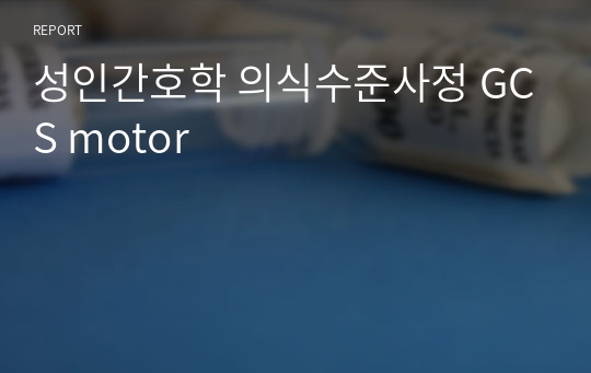 성인간호학 의식수준사정 GCS motor