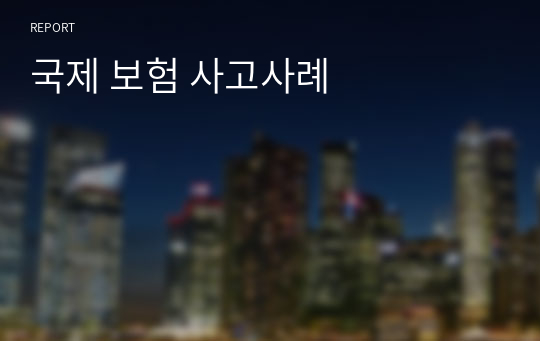 국제 보험 사고사례