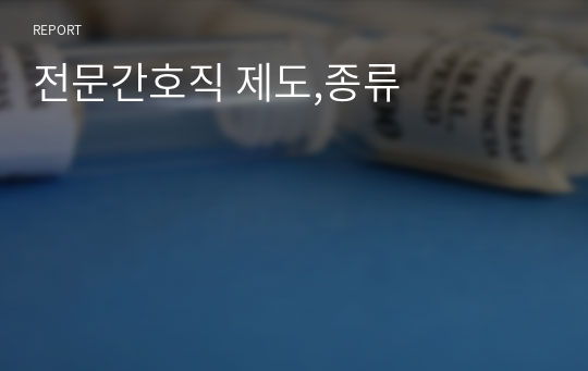 전문간호직 제도,종류