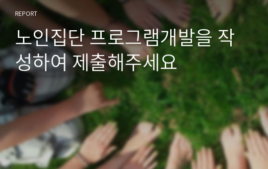 노인집단 프로그램개발을 작성하여 제출해주세요