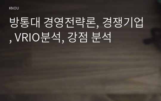 방통대 경영전략론, 경쟁기업, VRIO분석, 강점 분석