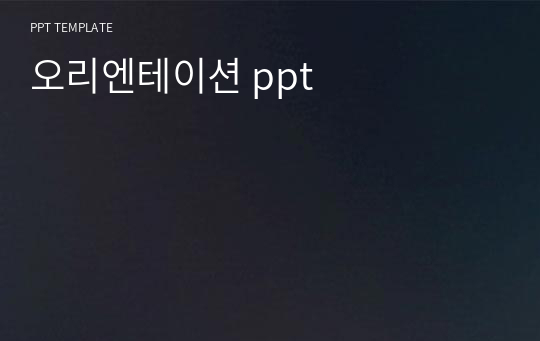 오리엔테이션 ppt