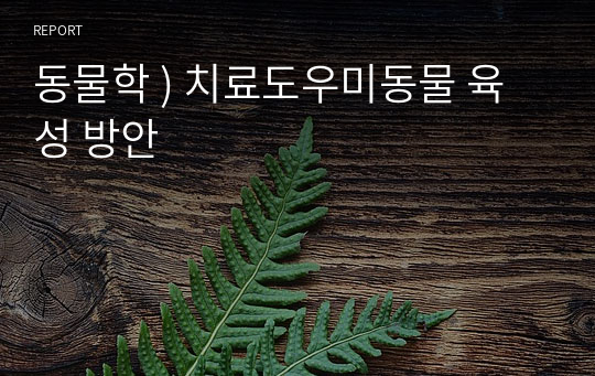 동물학 ) 치료도우미동물 육성 방안