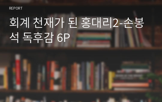 회계 천재가 된 홍대리2-손봉석 독후감 6P