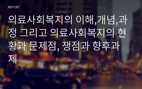 의료사회복지의 이해,개념,과정 그리고 의료사회복지의 현황과 문제점, 쟁점과 향후과제