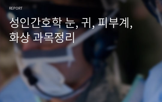 성인간호학 눈, 귀, 피부계, 화상 과목정리