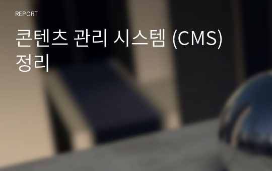 콘텐츠 관리 시스템 (CMS) 정리