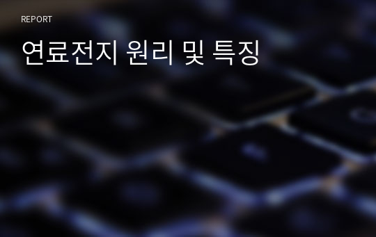 연료전지 원리 및 특징