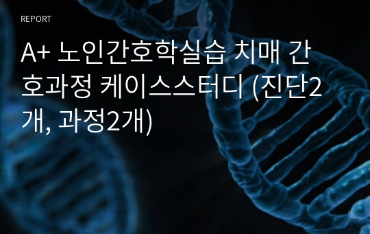 A+ 노인간호학실습 치매 간호과정 케이스스터디 (진단2개, 과정2개)