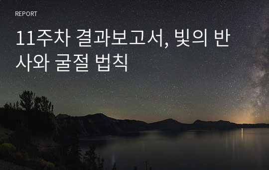 11주차 결과보고서, 빛의 반사와 굴절 법칙