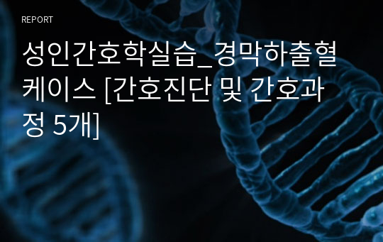 성인간호학실습_경막하출혈 케이스 [간호진단 및 간호과정 5개]