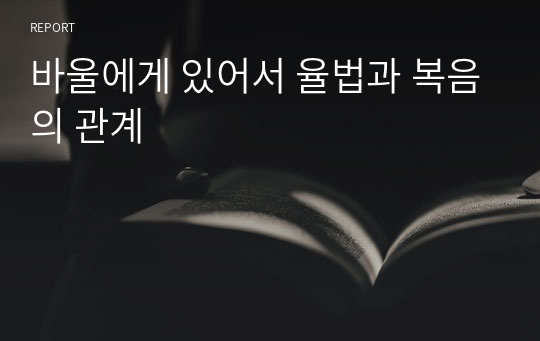 바울에게 있어서 율법과 복음의 관계