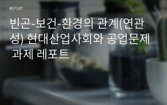 빈곤-보건-환경의 관계(연관성) 현대산업사회와 공업문제 과제 레포트