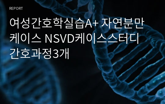 여성간호학실습A+ 자연분만케이스 NSVD케이스스터디 간호과정3개