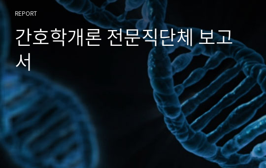 간호학개론 전문직단체 보고서